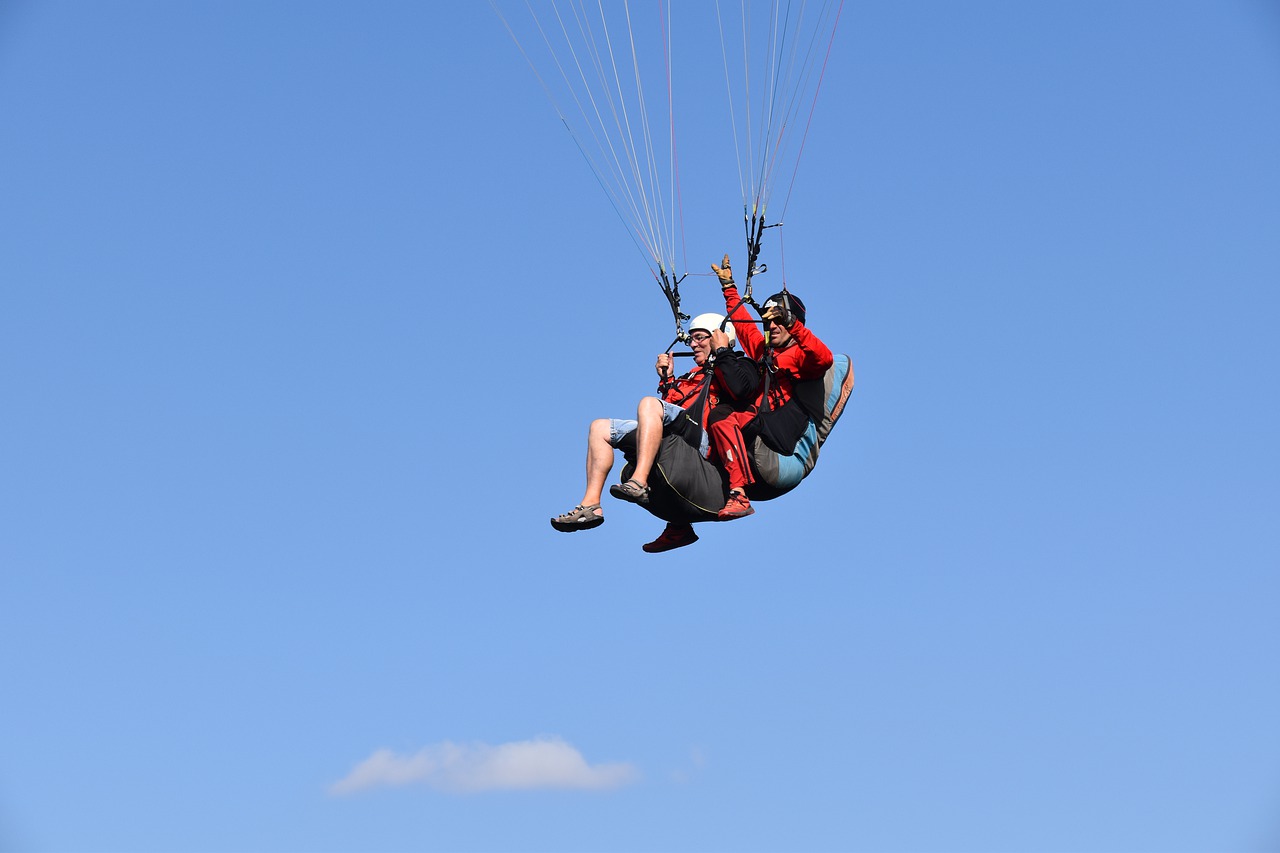 paragliding, two-seater, pair